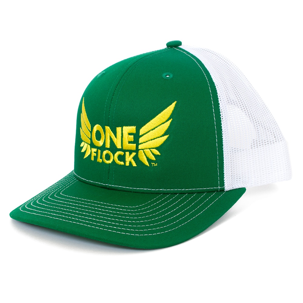 One Flock, McKenzie SewOn, Green, Trucker, Cotton Blend, Accessories, Unisex, Football, Mesh, One Flock, Adjustable, Hat, 965758